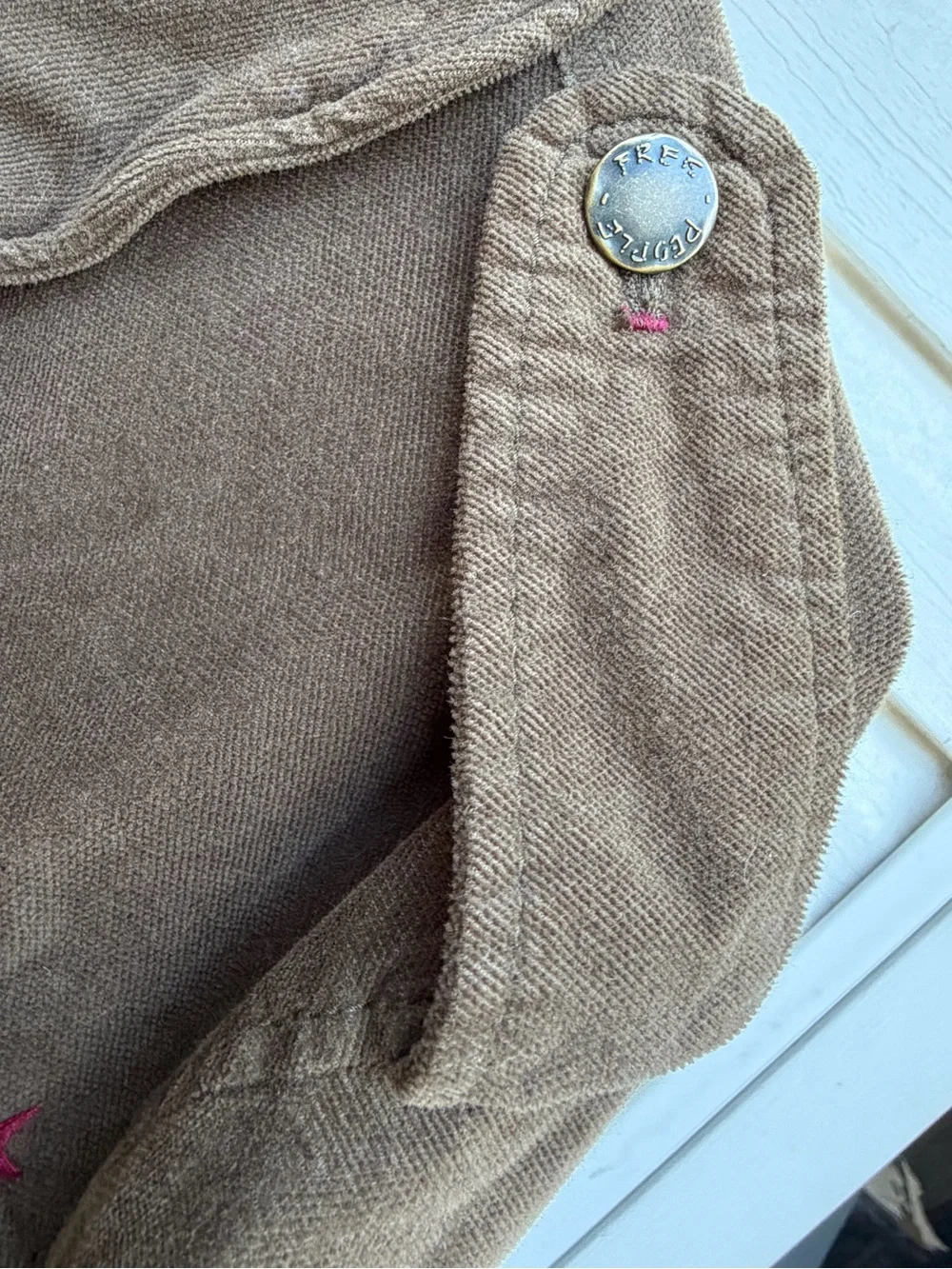Free People Olive Green Military Utility Jacket Large Cotton Twill Belted Boho